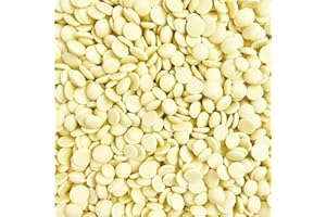 CHOCODIC Pistoles de chocolat Noir, Lait, Lait-Caramel ou Blanc de qualité professionnelle pour préparation maison, patisserie, gâteau, fontaines de chocolat (400g, Chocolat Blanc)