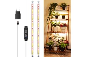 ‎COKOLILA COKOLILA 2 Stäbe Pflanzenlichtstreifen, Pflanzenlampe Vollspektrum mit 120 LED, Pflanzenlicht mit Auto ON/Off Timer 3/9/12H, 3 Lichter Modi, Pflanzenleuchte für Zimmerpflanzen