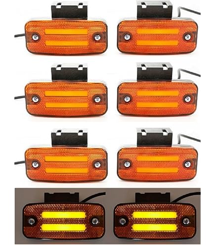 10 Mini Feux De Gabarit Bouton LED 24V Orange Feux Latéraux Rond 3/4 - Foto 14