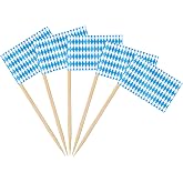 AhfuLife Oktoberfest Flag Sticks, 200 Pieces Oktoberfest Toothpick Flags for Euro Cup, Cocktail, Sandwiches, Pastry, Cake, Fr