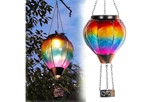 Neioaas Hot Air Balloon Solar Lantern - Hanging Solar Lanterns, Outdoor Lights, Waterproof Lights Decoration, Garden Yard Party Decoration (Colorful)