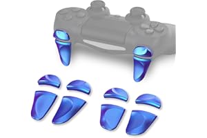 PlayVital 2 Paar Erweiterung Trigger Schultertasten für ps4 Controller Alle Modell Controller, Zubehör Bumper Trigger Adjuster Tasten Knöpfe für PlayStation 4 Controller-Lila Blau