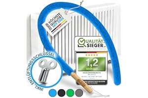 ‎BRUSHYZ BRUSHYZ® Heizungsbürste lang 115cm [Note 1,2] inkl. Entlüftungsschlüssel I Heizkörperbürste für Heizung reinigen & Heizkosten sparen I Radiator Cleaning Brush I Flexible Heizkörper Reinigungsbürste