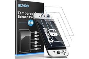 ELYCO Compatibile con Nintendo Switch 2 Vetro Temperato, 3 Pezzi Pellicola Protettiva, 9H Durezza Anti-Graffo/Anti-Olio/Anti-Impronta Niente Bolle Schermo Pellicola per Nintendo Switch 2 Accessori