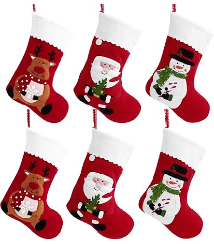 6 Pièces Cintres Chaussettes Noël Pour Cheminée - Crochets Antidérapants Robustes 6 Styles Festifs