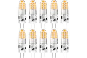 DiCUNO Lampadina LED G4, 2W equivalente alogeno 20W, 200LM, Bianco caldo 3000K, 12V, Non dimmerabile, Lampadina piccola a risparmio energetico per cappe/lampadari, 10 Pezzi
