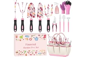 Fixmend Gardening Gifts for Women, 12 Pcs Garden Tools Set with Flower Print, Gardening Hand Tools Gift Kits for Birthday, Mother's Day, Christmas, Retirement, Valentine's Day