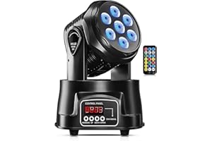 Cabeza Móvil, ZonQoonz 70W LED 4 en 1 DJ Party Light Disco Stage Light DMX512 con Luces RGBW para Eventos en Vivo, Bares, Karaoke, Fiestas en Casa, Bodas, Navidad, Halloween