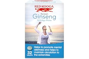 Red Kooga Ginseng Multivitamins and Minerals, with Vitamins B2, B6 and 12 and Niacin, Zinc and Iron, Pack of 32 Tablets