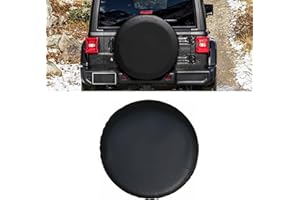 VBGURR Housses de roue de secours noires avec sacs de rangement imperméables et anti-poussière pour pneus de secours, accessoires souples pour remorque de voyage (noir, 40,6 cm)