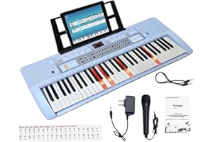 Funtaki Tragbares 61 Tasten Digital Keyboard Piano, E-piano Klavier home-keyboards mit Begleitautomatik, Electric Mini-Keyboard für Kinder und Erwachsene, digitale Tastaturen