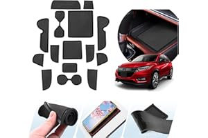 ZCLINKO Compatible with Honda HR-V 2022 Vezel RV3 Non-Slip Rubber Mats for Centre Console, Armrest Storage, Cup Holder, Non-Slip, Door Slot, Car Interior Accessories, Cushion Mat, Pack of 15 (Black)