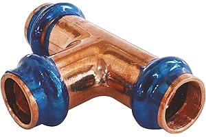 SOMATHERM FOR YOU, Té égal cuivre à sertir FFF Ø14, raccord indémontable conforme EN1057, pression max 16 bars, température max 95°C, témoin de sertissage, joint étanchéité EPDM