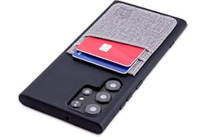 Dockem Galaxy S22 Ultra Custodia per Carte con Piastra Metallica Nascosta per il Montaggio Magnetico: Guscio in TPU con Portafoglio in Pelle Sintetica con 2 Slot per Carte: Luxe M2T [Nero/Grigio]