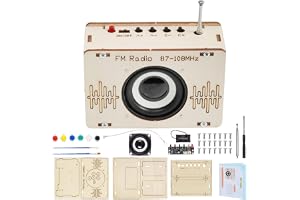 Mecctuck Radio byggsats, DIY Kits träradio, högtalare byggsats, DIY radio-set, lackerbar leksak, trä experiment vetenskap, el