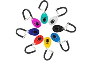 Bestomrogh 8 Pack Dog Training Clicker with Wrist Strap and Big Button Effective Behavioral Training Tool for Dogs Cats Birds Horse and Other Pets(Multi-Color)