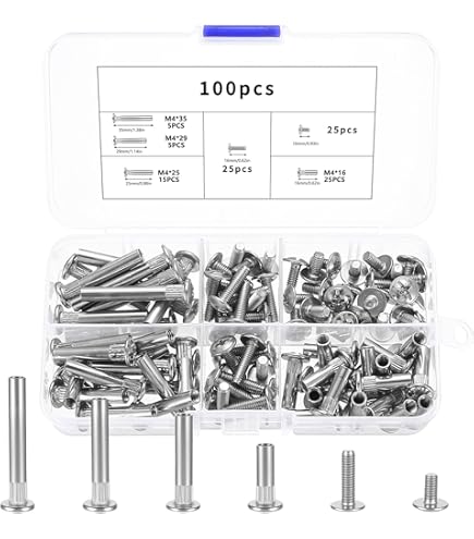 Set 10 Viti Zincate Metafranc Per Mobili - Filettatura M4, Lunghezza 36-48 Mm, Ideali Per Armadi E Connettori - Foto 13
