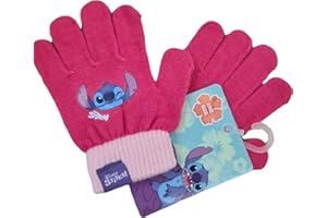 ILS I LOVE SHOPPING Guanti Invernali per Bambini 2 pcs Inverno Unisex Taglia unica (STITCH Corallo)