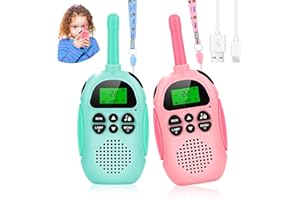 Apritsce Walkie Talkie Bambini, 22 Canali Walkie-Talkie Ricaricabili, Lungo Raggio con Funzione Vox Blocco Tastiera Torcia, Giocattoli Regalo per Ragazzi Di 3-12 e Ragazze