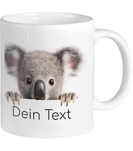 Sitzender Koala Kaffeebecher – Niedliche Australien Tasse Mit Plüschoptik Für Kaffee & Tee