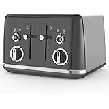 Breville Lustra 4-Slice Toaster with High Lift, Wide Slots and Independent 2-Slice Controls, Storm Grey [VTT853]