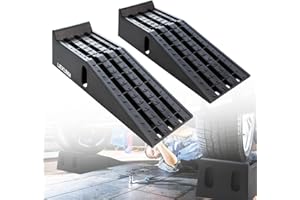 LIEKUMM 2PCS Car Ramps, 3 Ton Load Capacity Heavy Duty Vehicle Ramps, Kerb Ramp for Car Lifting, Vehicle Maintenance, Oil Changes and Auto Repair