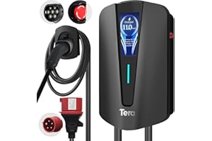 Tera EV Ladegerät Typ 2 11KW Heim-Ladestation Wallbox Ladekabel Elektroauto mit Kabelhalterung Ladekabel 3-Phasen CEE Stecker