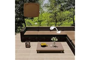 HLTQL Funda Para Cojines Exterior Impermeable, Cubre Sofa Gatos Arañazos Con Cremallera, Fundas De Sofa Antimanchas y Ajustables, Para Interiores y Exteriores, Muebles De Ratán(#4,60x55x10cm)