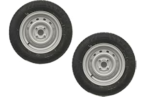 HGW 2x Komplettrad 155/80R13 84N XL für Pkw-Anhänger & Caravan – Felge 4Jx13 H2 ET30 – Lochkreis 4x100 – Tragkraft 500kg – max. 140 km/h – hochwertige Ersatzräder für Anhänger