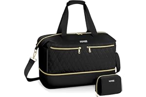 HOMIEE Sports Duffle Travel Bag Cabin Bag, Travel Duffel Weekend Bag Gym Bag Women Men with Shoes Compartment, Lightweight Holdall Overnight Hospital Bag for Short Trips