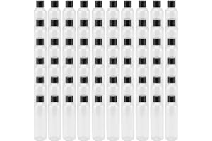 LEXININ Confezione da 60 bottiglie di plastica trasparente da 113,4 ml con tappo a scatto, bottiglie vuote da viaggio, contenitori trasparenti ricaricabili per shampoo, crema