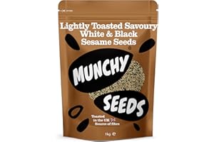 Munchy Seeds Lightly Toasted Black & White Sesame Seeds, Gluten Free High Protein Snacks, Nutritious & Versatile Sesame Seeds, Perfect On Salads, Great Source Of Vegan Protein, High Fibre Snacks, 1kg