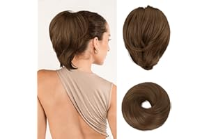 BARSDAR Chignon Coda di Cavallo Extension per Capelli, Elastico Posticcio per Capelli Chignon Dritto Corto Coda di Cavallo Bun Extension per Donna Ragazze
