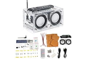Heemol DIY Lautsprecher Bausatz, Bluetooth Verstärker & Lötbausatz für Radio 87.5-108 MHz mit LCD Display, Spektrum-Anzeige und Fernbedienung Lötübung für Elektronik.