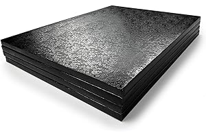 Miss Bakery's House® Cake Drum - 12 mm - 40x30 cm - Noir - Angulaire - 4 pièces - Support - sous-Verre épais pour gâteaux