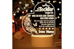 Vetbuosa Mutter Tochter Geschenke - LED Acryl Nachtlicht Geburtstagsgeschenk für Mädchen, Geschenke für Tochter zum Geburtstag Schulabschluss Hochzeit Valentinstag