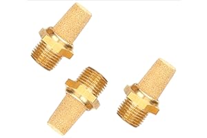 CNCTEC Silenziatore pneumatico in bronzo sinterizzato, 1/4", set da 3 pezzi