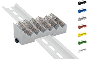 PRINT WORTH 3D Din Rail Hutschienenhalter für 6x Wago Klemmen / lever clamps 221-412/413/415 (Wagoklemmen nicht im Lieferumfang!) (Grau)