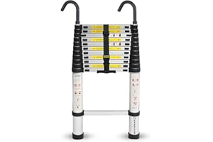 NORTHERN STONE Scala telescopica 3,2 m in alluminio multiuso scaletta estensibile, pieghevole e portatile, carico massimo 150 kg/330 lb, gradino regolabile, EN131