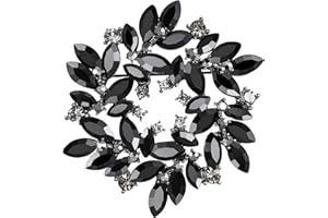 Clearine Marquise Österreichische Kristall Strass Elegante Blumenkranz-Brosche für Damen Topaz-Blau Gold-Ton