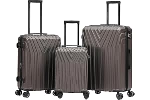 BEIBYE Kofferset Rollkoffer Koffer Hartschale,TSA Schloß, Zwillingsrollen, Erweiterung (Coffee, Set)