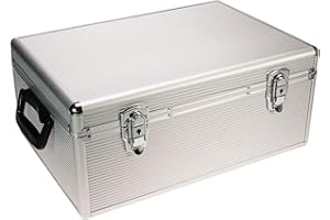 SAFE 216 CD | Valigetta in alluminio per la conservazione di DVD | Scatola portadocumenti sospesi con serratura | Include 510 cartelle sospesi | Dimensioni: 450 x 300 x 180 mm