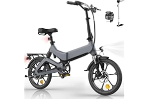 ELEKGO 16" Vélo Électrique 250W Électrique Pliable D'assistance à La Pédale avec Batterie 7,8Ah/36V,pour Adolescent et Adultes,Portée 35-70 KM