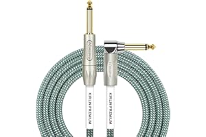 Kirlin IWB-201PFG/WBT Premium Wave Fabric Câble droit à angle droit Bleu sarcelle 3 m