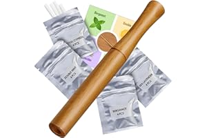 Tubos de inhalador de Aceite Esencial, HOTERB Inhaladores Aromaterapia de Aceite Esencial con Madera Tubos 4 Aromas Extracto de Aceite Esencial de Plantas Naturales, Refrescante Actualizar