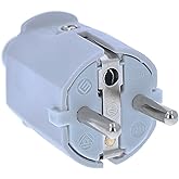 as - Schwabe 62220 - PVC plug, grey, double contact grounding, 230 V | Contact protection plug with double contact protection