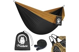 Nasharia Hamac d'extérieur de Camping, Peut Supporter 300 Kg et Un Matériau Respirant, (275 x 140 cm) Nylon à Parachute, Hamac de Camping Ultra Léger, 2 x Mousquetons de qualités, 2 x Sangles de Nylon