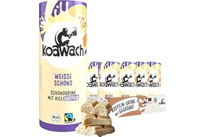‎KOAWACH koawach Schoko Dink in versch. Geschmacksrichtungen – Trinkschokolade Koffein Kakao Getränk Dose Guarana Schokolade Energy Drink Bio Fairtrade (12 x 235 ml) (12 x 235ml, Weisse Schoko)