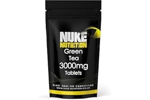 Nuke Nutrition Green Tea Extract - 60 Tablets - High Strength Green Tea Extract - Easy Swallow Green Tea Supplement Pills for Detox - Green Tea Herbal Supplements High in Antioxidants & Polyphenols