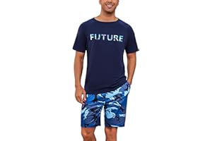 Nieery Pyjama Homme Court Coton été Ensembles de Pyjama Homme Pyjashort Ensemble Pijamas à Manches Courtes Ensemble Court